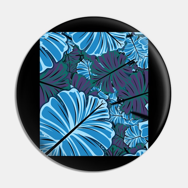 Blue Leaves Pattern Design Pin by Ravidu_dilusha