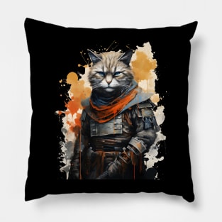 Japanese Warrior Cat Pillow