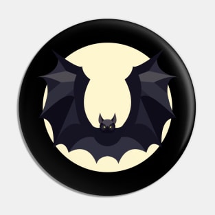 Bat in the moonlight Illustration Pin