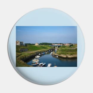 Seaton Sluice harbour under a blue sky (2) Pin