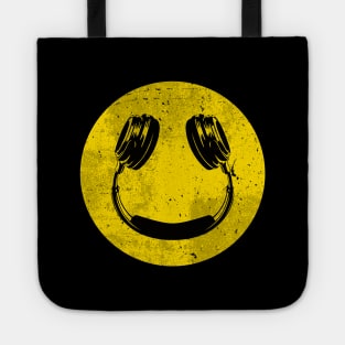 Smiley Music Face Headphones Tote