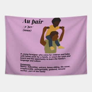 Au pair definition- purple male Tapestry