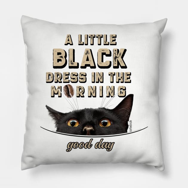 the morning show - Cat, happy day Pillow by artebus