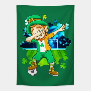 Soccer Dabbing Leprechaun Irish St Patricks Day Tapestry