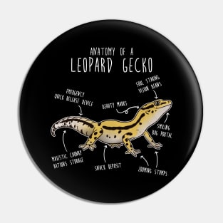 Stripe Leopard Gecko Lizard Reptile Anatomy Pin