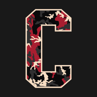 Initial Capital Letter C Camo Alphabet Gift Women Men T-Shirt