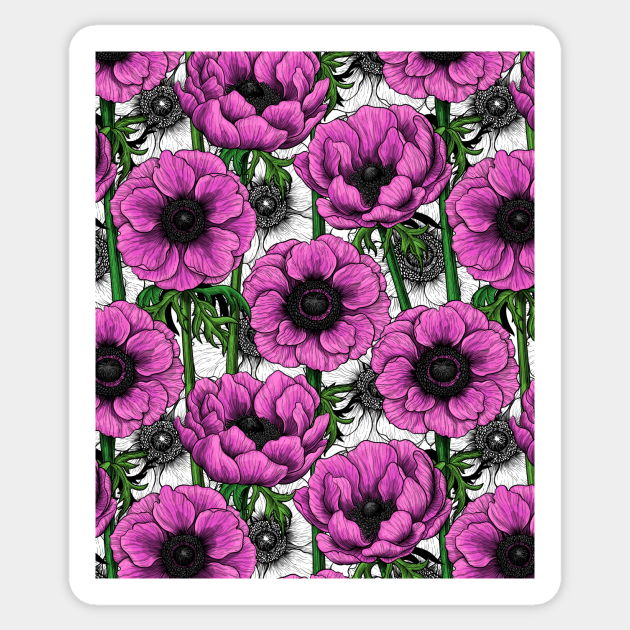 Pink anemone garden - Flower - Sticker