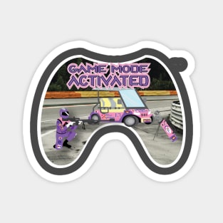 Game Mode Activated Pink Race Track White Trim Magnet