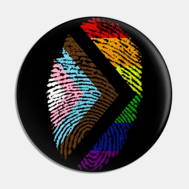 Progress Pride Rainbow Flag For Inclusivity Pin by PowderShot