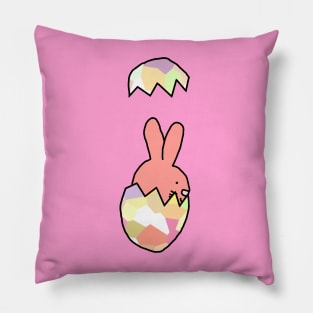 Rose Easter Bunny Rabbit Popping out of Funny Easter Egg Pillow