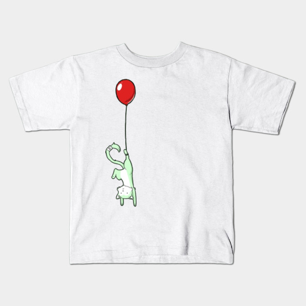 Kitty Caught In Red Balloon Cat Kids T Shirt Teepublic