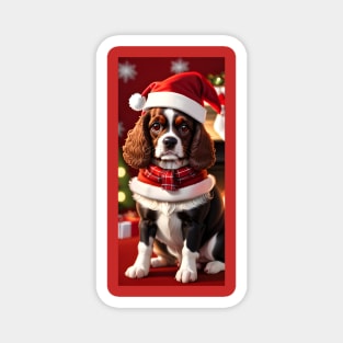 Cute Christmas Spaniel For Dog Lovers Magnet