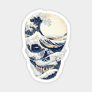 The Great Wave off Skull Magnet