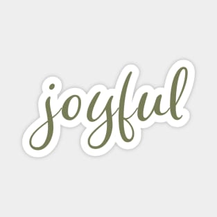 Joyful Christmas Holiday Script Olive Green Magnet