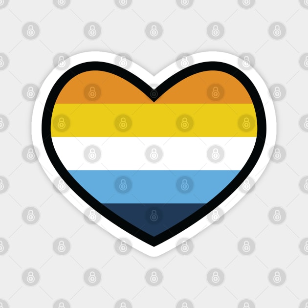 Aroace Flag Heart Magnet by deadbeatprince typography