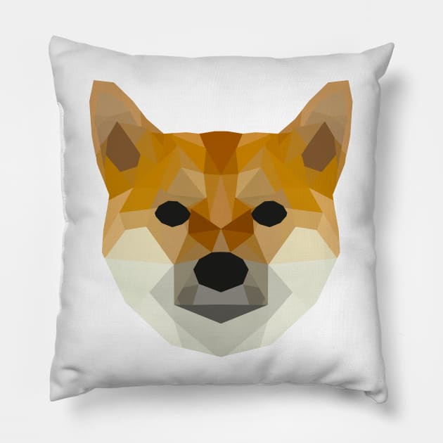 Low Poly Lilly the Shiba Inu Pillow by shibalilly