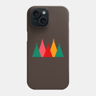 Christmas pine tree art colors triangle vintage retro Phone Case