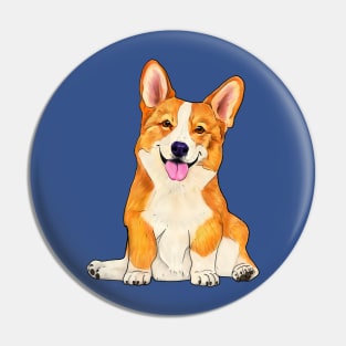 Cute sitting corgi dog Pin