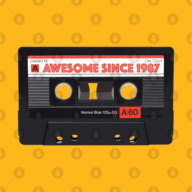 Classic Cassette Tape Mixtape - Awesome Since 1987 Birthday Gift by DankFutura