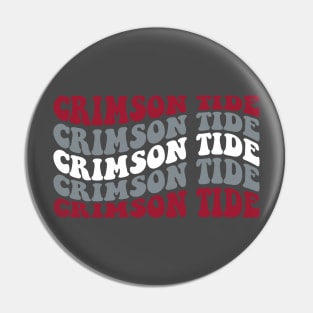 Crimson Tide Wave Font Design Pin