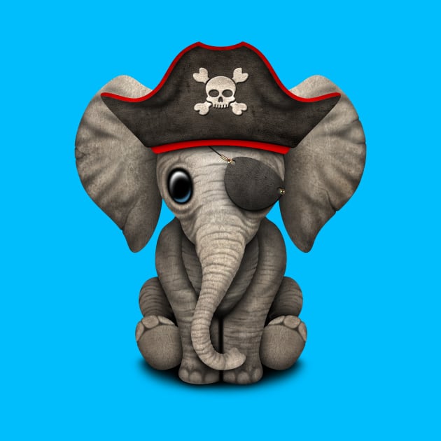 Cute Baby Elephant Pirate by jeffbartels