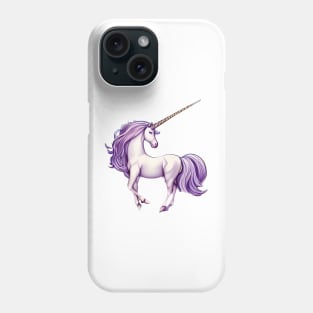 Fantasy White Purple Unicorn Design Phone Case