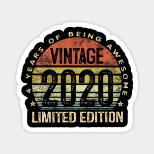 Kids 4 Year Old Gifts Vintage 2020 Limited Edition 4th Birthday Magnet