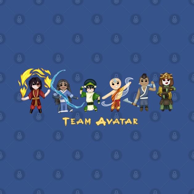 Team Avatar Chibi by Celestabellearts