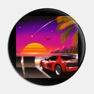 Testarossa Retrowave Pin