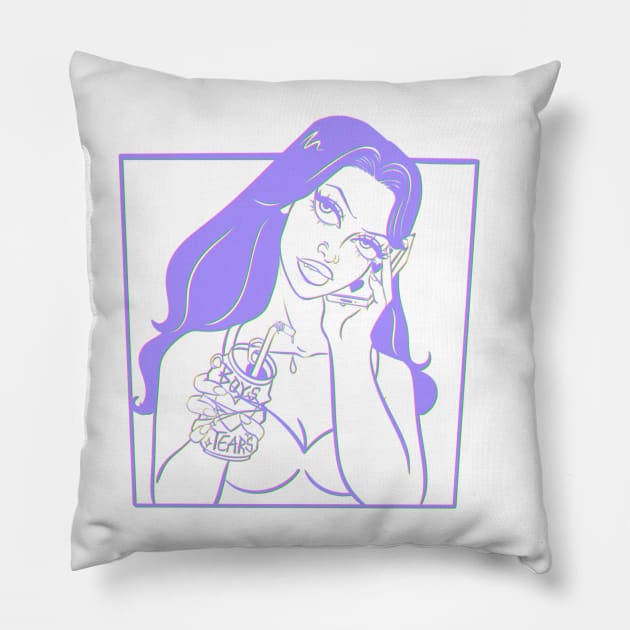 Hung up (purple) Pillow by LauraDanielaDesigns