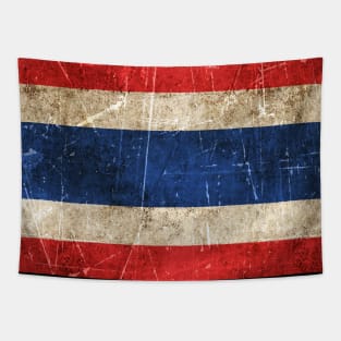 Vintage Aged and Scratched Thai Flag Tapestry