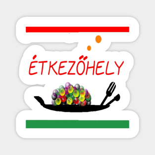 Hungary Eatery Design on White Background Magnet