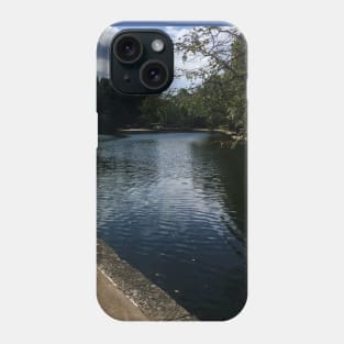 Sidewalk next to the Pond and Fountain in the Middle of Loose Park Phone Case