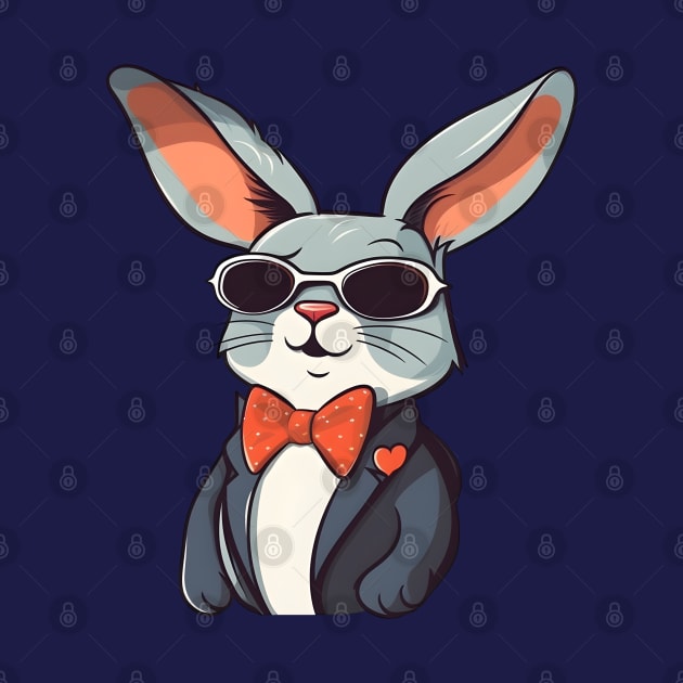 Dapper Bunny in a Suit, Bow Tie, and Sunglasses by ObscureDesigns