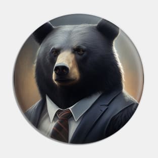 Cute Bear Wearing A Suit: Adorable Wildlife Animals Pin