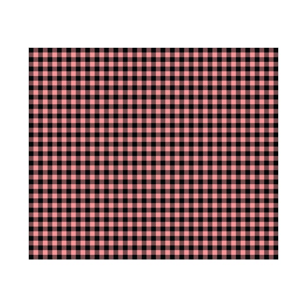 Gingham Check Pattern Stripes Black and Pink by GDCdesigns