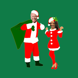 christmas joe biden santa kamala harris T-Shirt