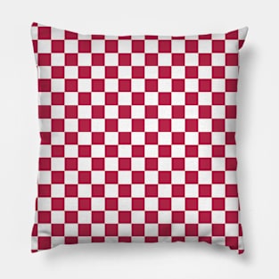 Color of The Year 2023 Viva Magenta Checkerboard Pattern Pillow