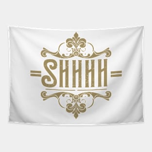 Shhh - Minimalist Typography Design Tapestry