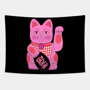 Pink lucky cat Tapestry