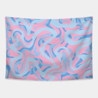Blue and Pink Groovy Marble Tapestry