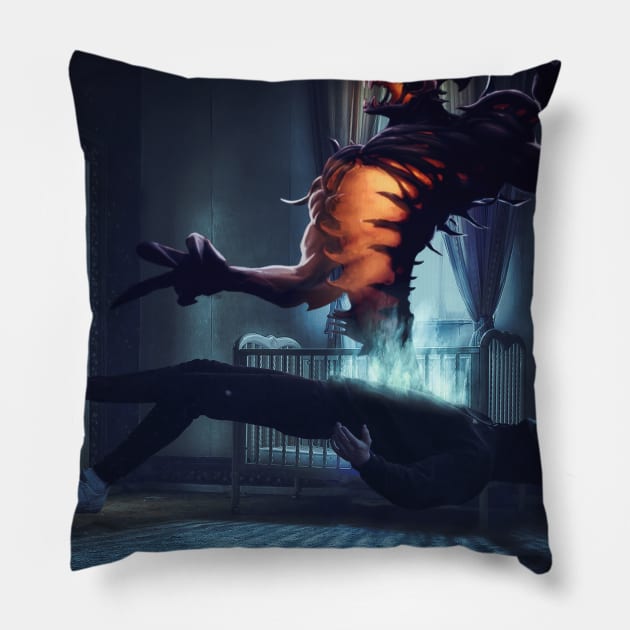 EVIL WITHIN Pillow by FIRE.LORRD