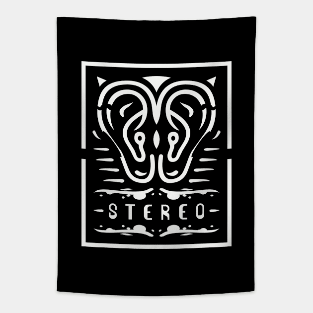 Stereo (White) Tapestry by PEARSTOCK