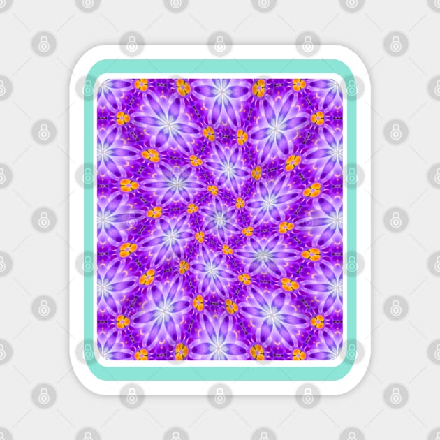 Pretty Purple Flower Pattern Magnet by PatternFlower