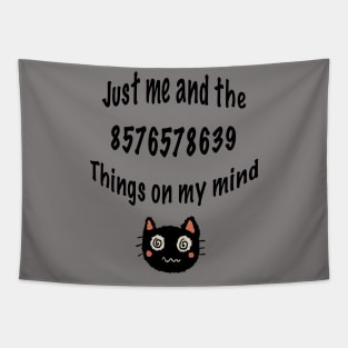 Overthinking Cat Tapestry