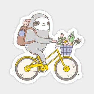 Biking Sloth Magnet