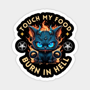 Angry Demonic Cat Food Magnet