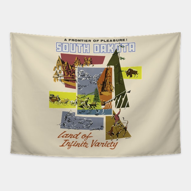 Vintage South Dakota Tapestry by Vanilla Susu