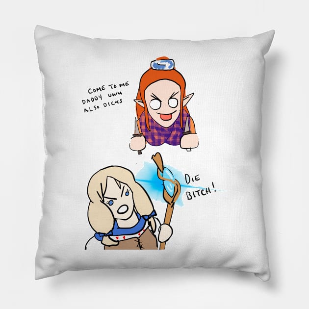 Rizira Versus Kelara Pillow by DorkTales