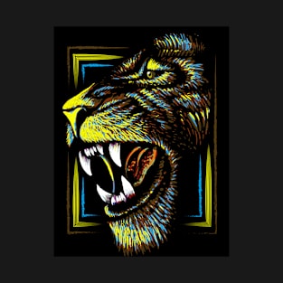 Lion Head - Colorful Roaring Lion T-Shirt